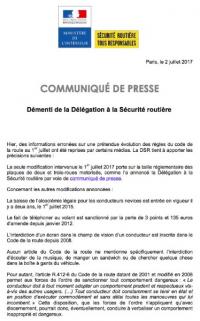 La nouvelle réglementation officielle en matière de sécurité routière dès juillet 2017